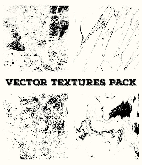 Vector white grunge distressed texture set