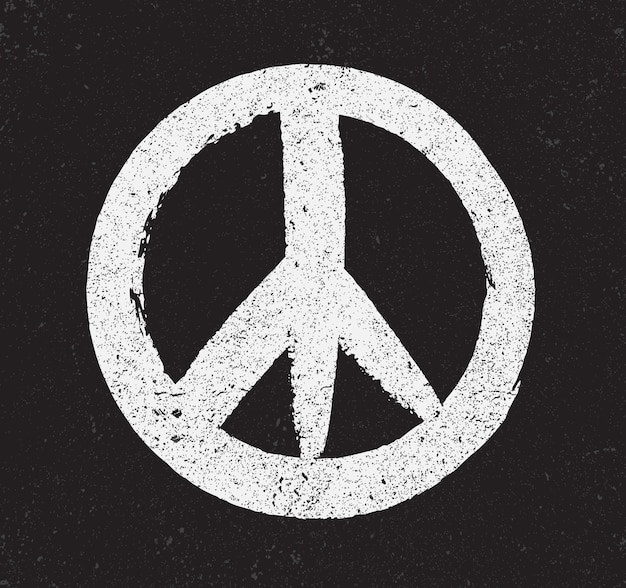 White grunge peace sign