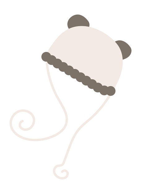 White hat with cute black ears for baby Clothing for infant kids