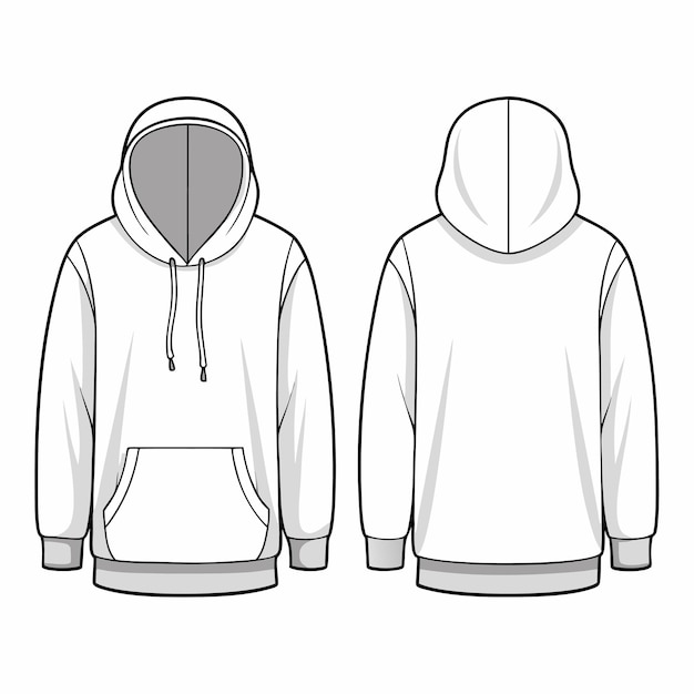 Vector white hooded sweatshirt mockup