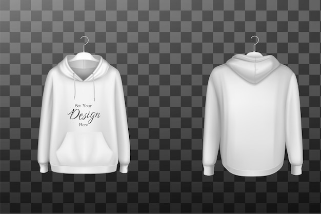 Vector a white hoodie with the mockup design