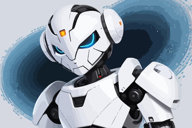 a white humanoid robot illustration