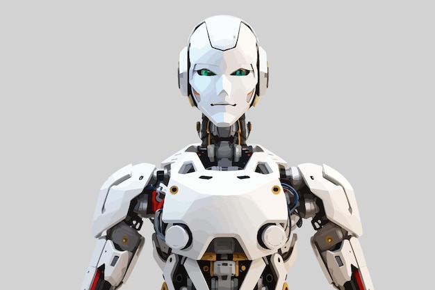 a white humanoid robot illustration