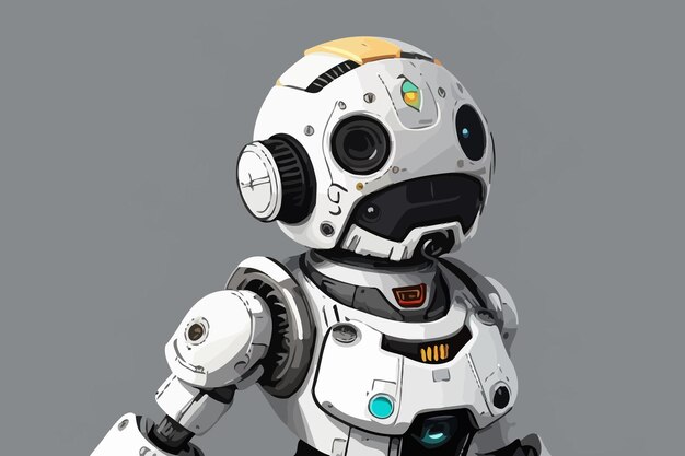 Vector a white humanoid robot illustration