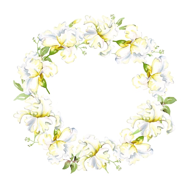 White iris wreath