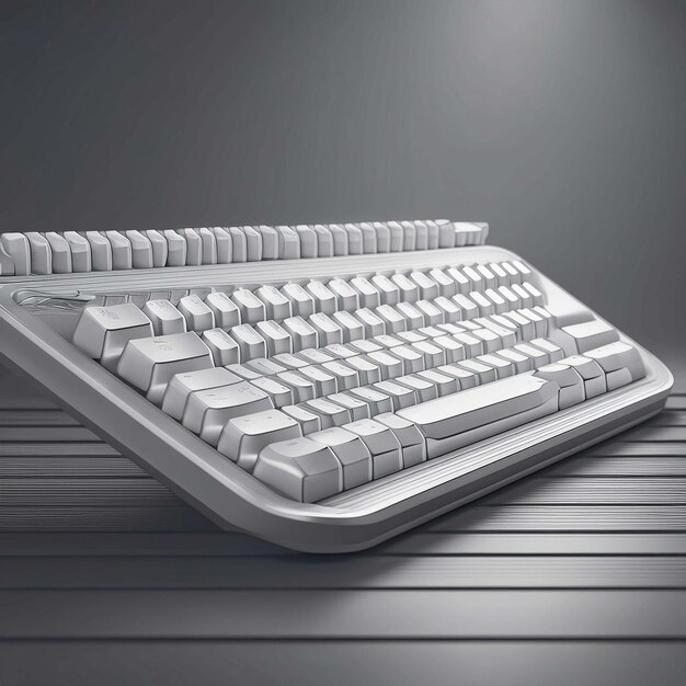 Vector a white keyboard with a white keyboard on the bottom left side