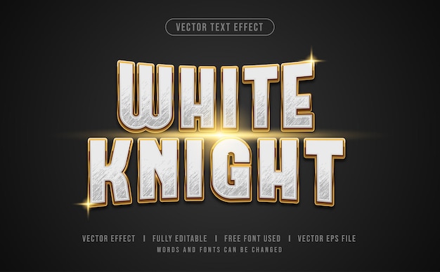 White Knight Editable Vector Text Effect