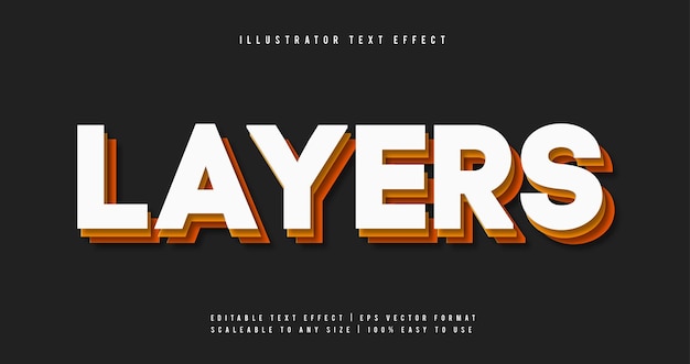 White Layers Text Style Font Effect