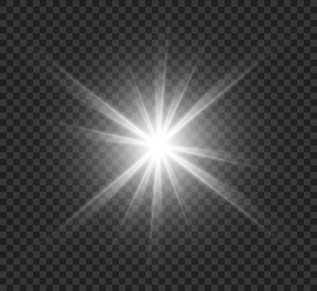 White light effect, bright star, solar glow.