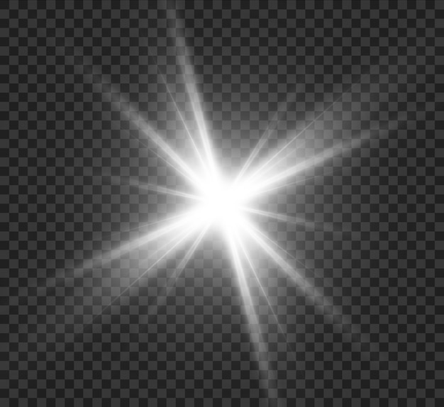 White light effect, bright star, solar glow.