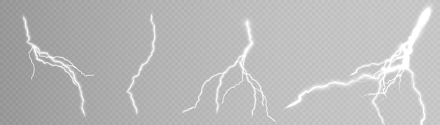 White lightning, thunderstorm, inclement weather, vector illustration