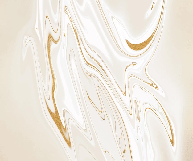 Vector white liquid ink with gold glitter texture.