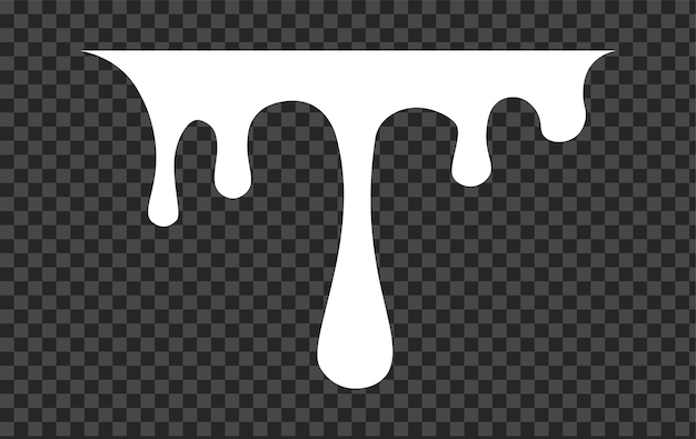 White melt drips milk yogurt flowing drops Vector graffiti paint drip blobs