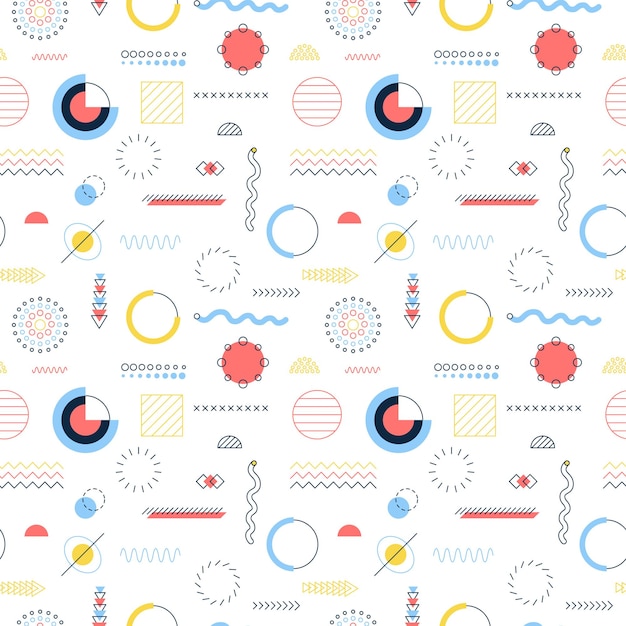 White Memphis Seamless Pattern