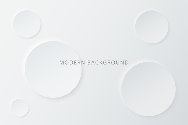 White modern neomorphism abstract background. Gradient background with neomorphism circles.