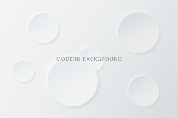 White modern neomorphism abstract background. Gradient background with neomorphism circles.