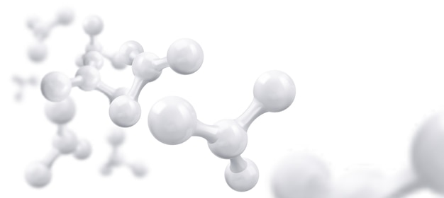 White molecule or atom, Abstract Clean structure.