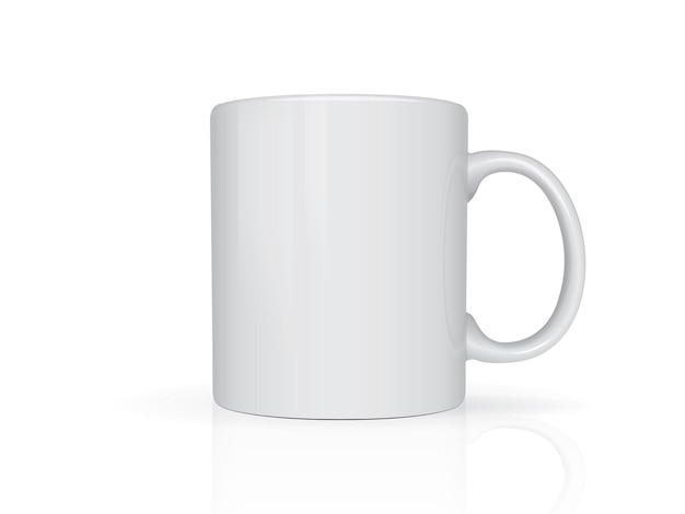 white mug isolated on white background vector mock up