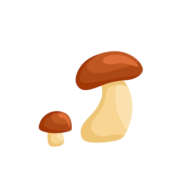 White mushroom Vector cartoon illustration