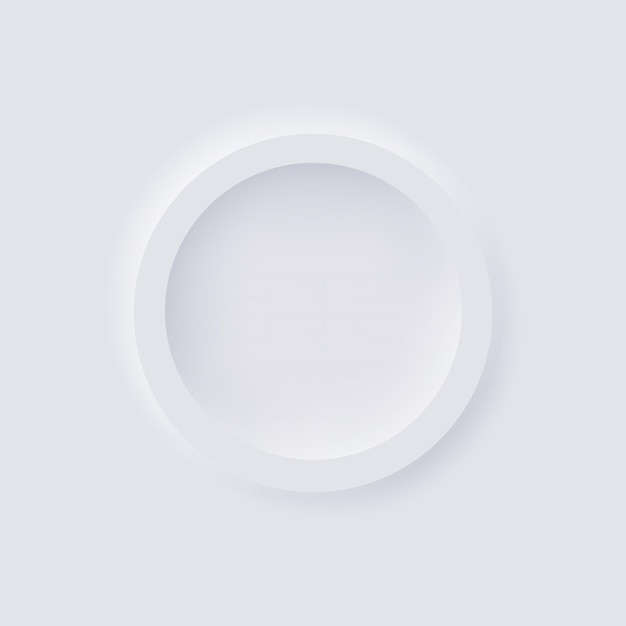 White Neumorphism soft UI Design for Web design, Application UI and more, Blank button, Vector.