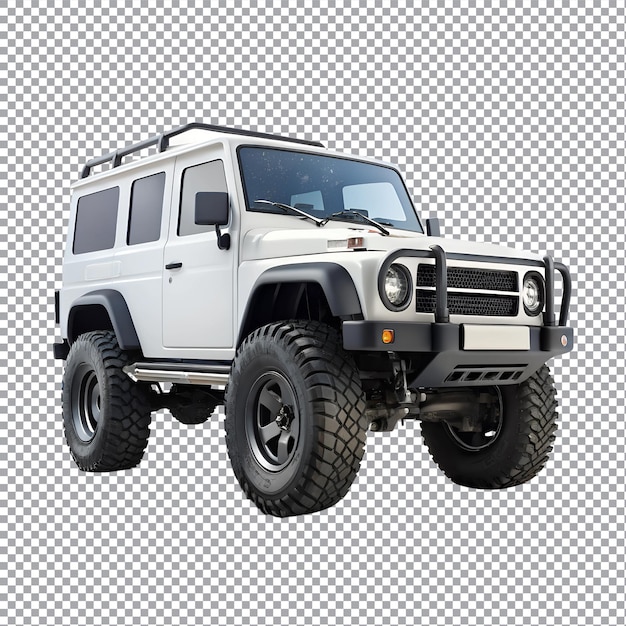 Vector a white offroad vehicle car on a transparent background