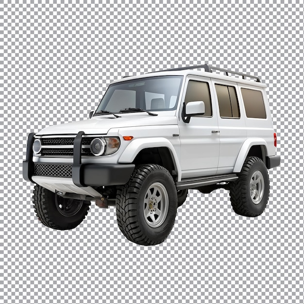 Vector a white offroad vehicle car on a transparent background