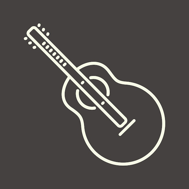 White outline guitar icon