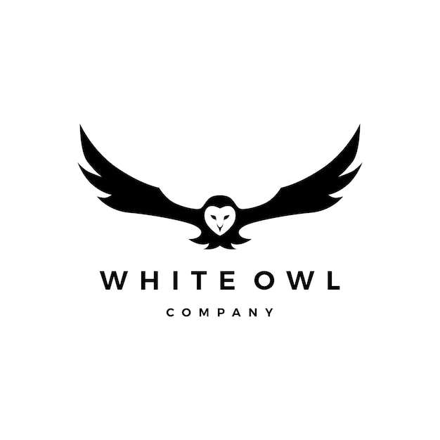 White owl logo vector icon illustration