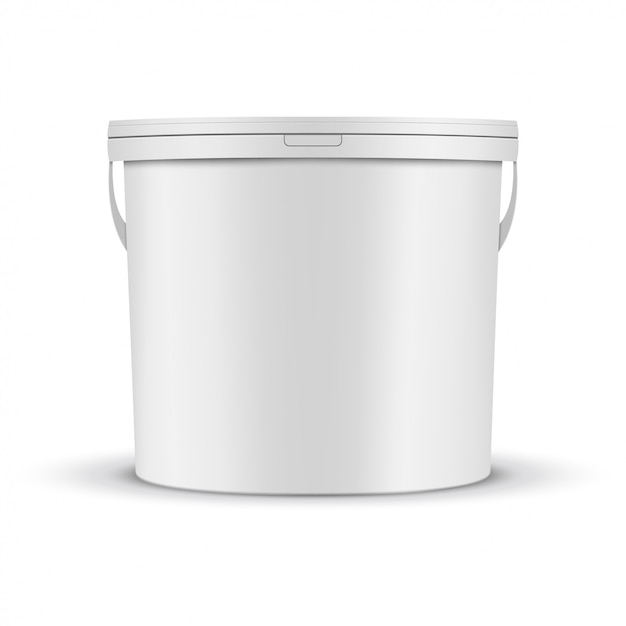 White Paint Bucket Mockup