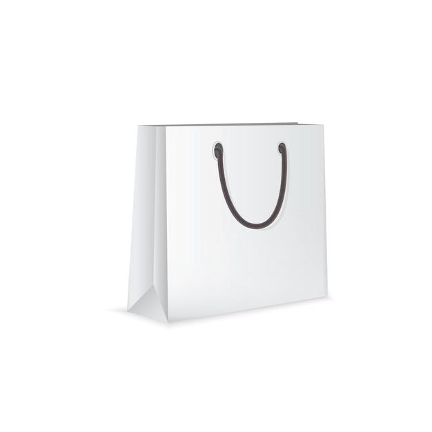 White paper bag isolated on white background. vector illustration eps 10