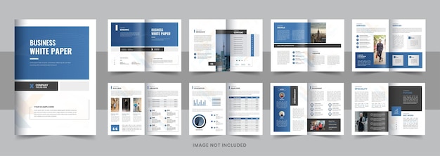 White paper layout or white paper brochure template design layout