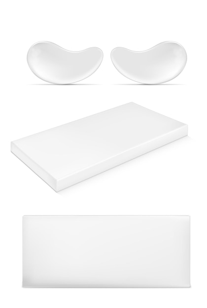 White paper packaging for cosmetic and eye gel patches