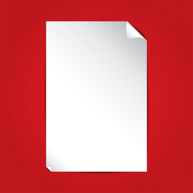 White Paper on Red Background with Copy space