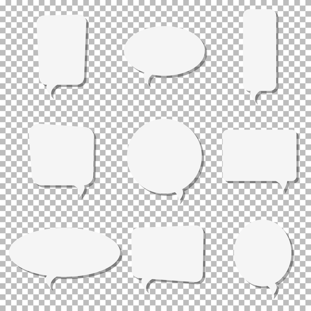 White paper speech bubble  icons