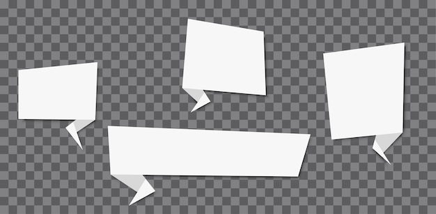 White paper speech bubbles. Vector illustration