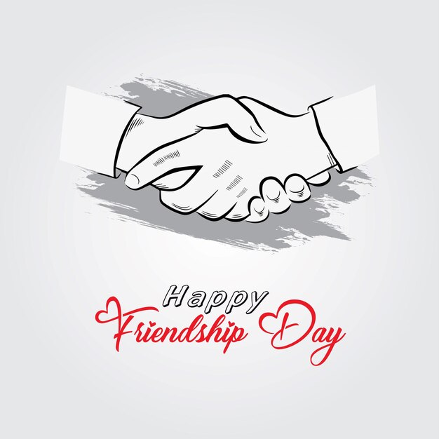 Vector a white paper with a black and red text that says friendship day