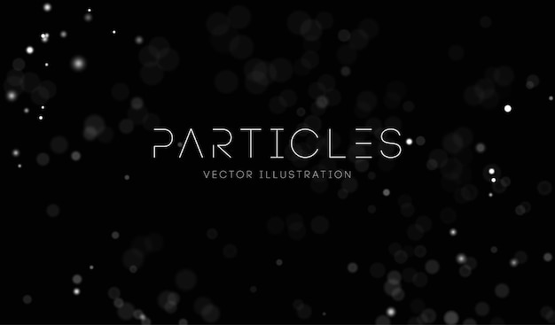 White particles on black background White data bokeh dust abstract vector EPS 10