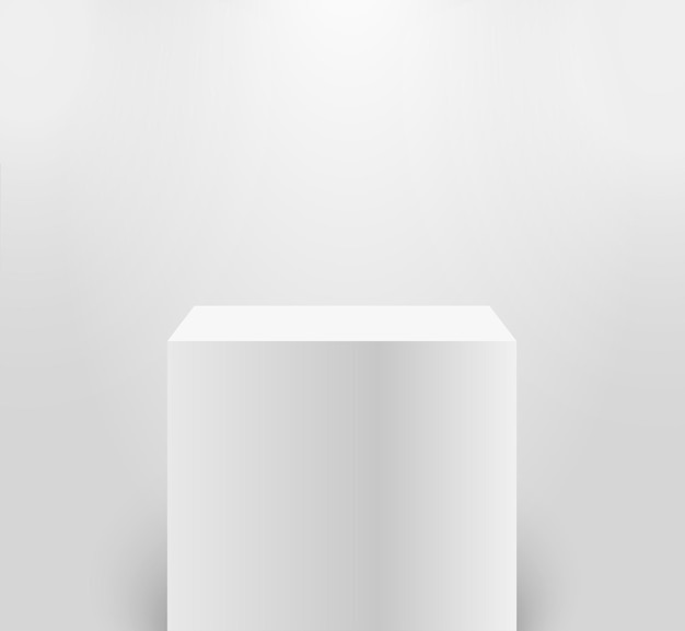 White pedestal vector or podium. Vector illustration.