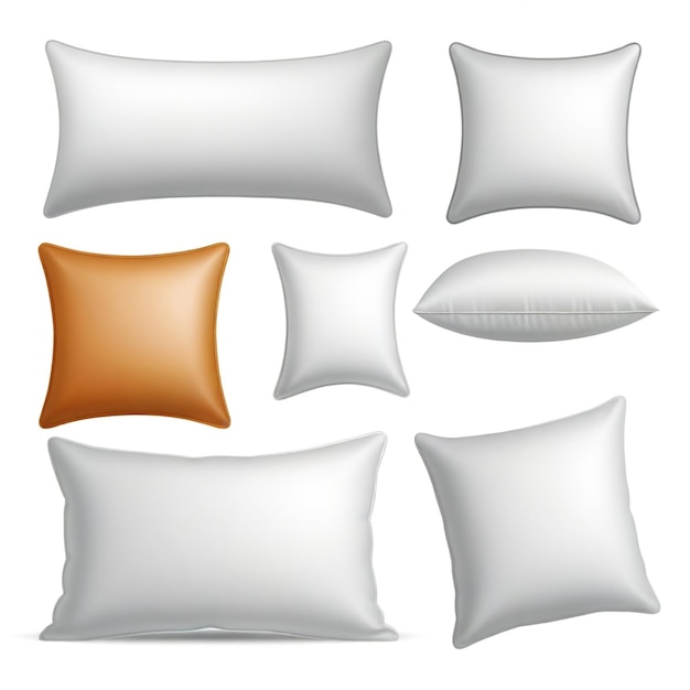 Vector a white pillow with a brown pillow with a white pillow on it