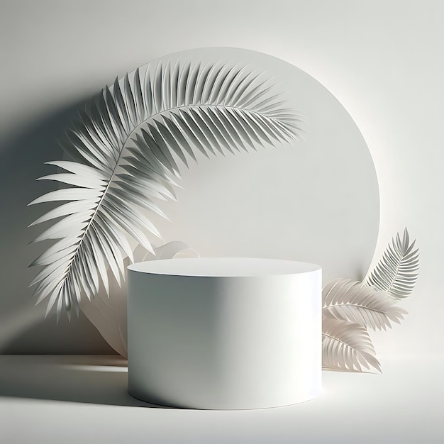 Vector a white planter with a palm tree in the corner