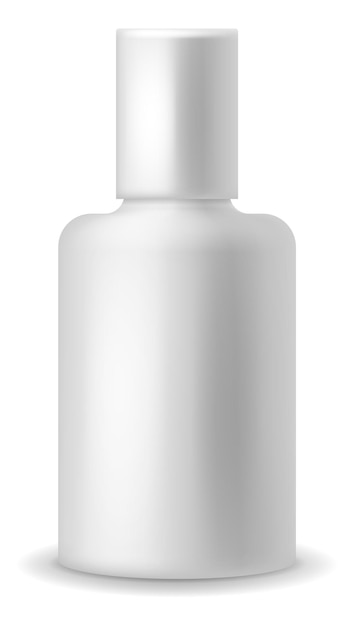 Vector white plastic bottle mockup realistic liquid container