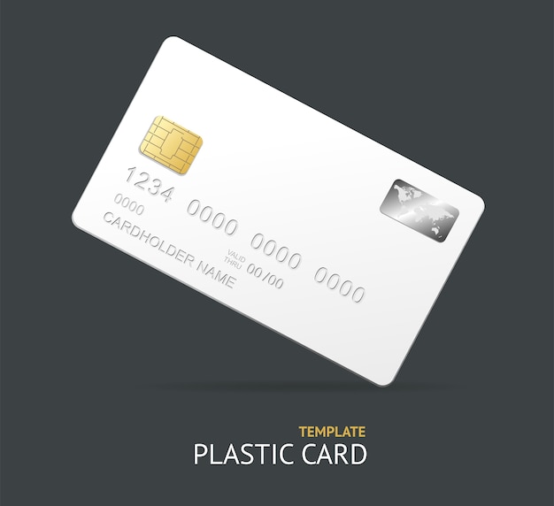 white plastic credit card with chip