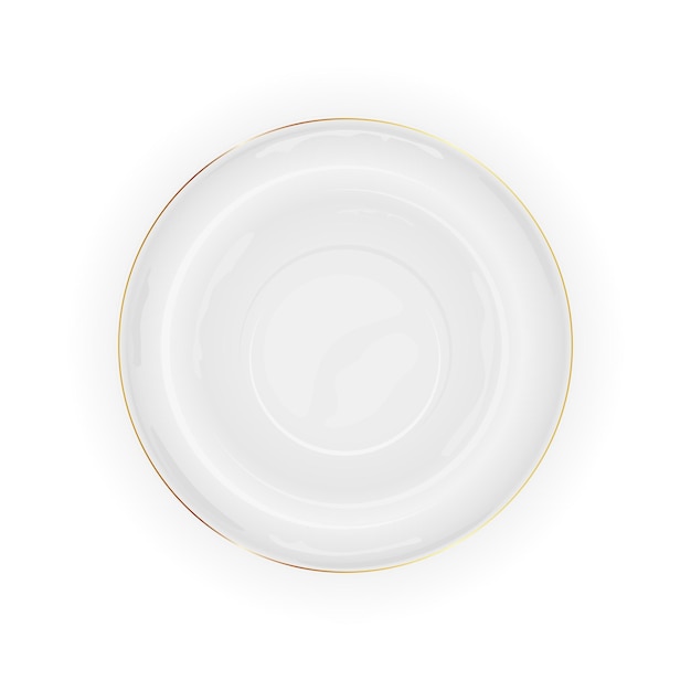 White plate isolated on white background illustration