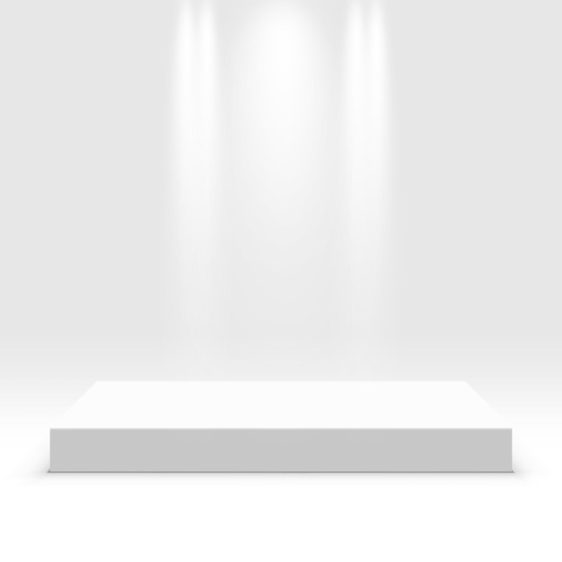 Vector white podium for exhibit illustration isolated on background graphic concept for your design