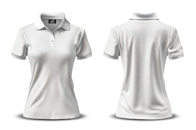 White Polo Shirt Template for Woman