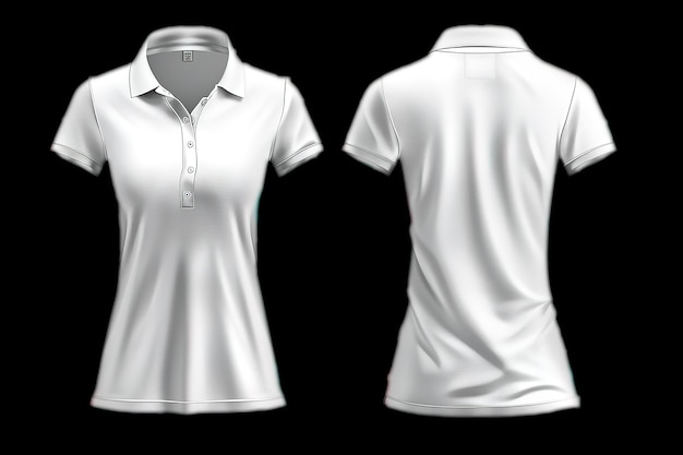 White Polo Shirt Template for Woman