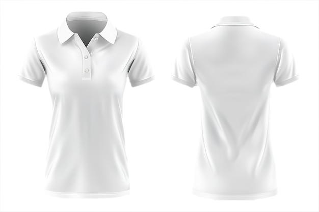 White Polo Shirt Template for Woman