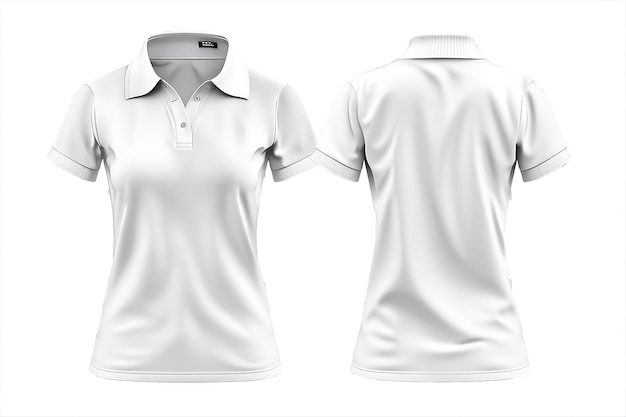 Vector white polo shirt template for woman