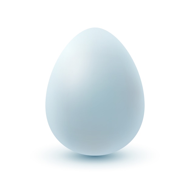 White realistic icon egg on the light background