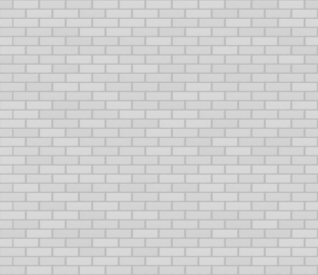 White realistic seamless brickwork wall texture.